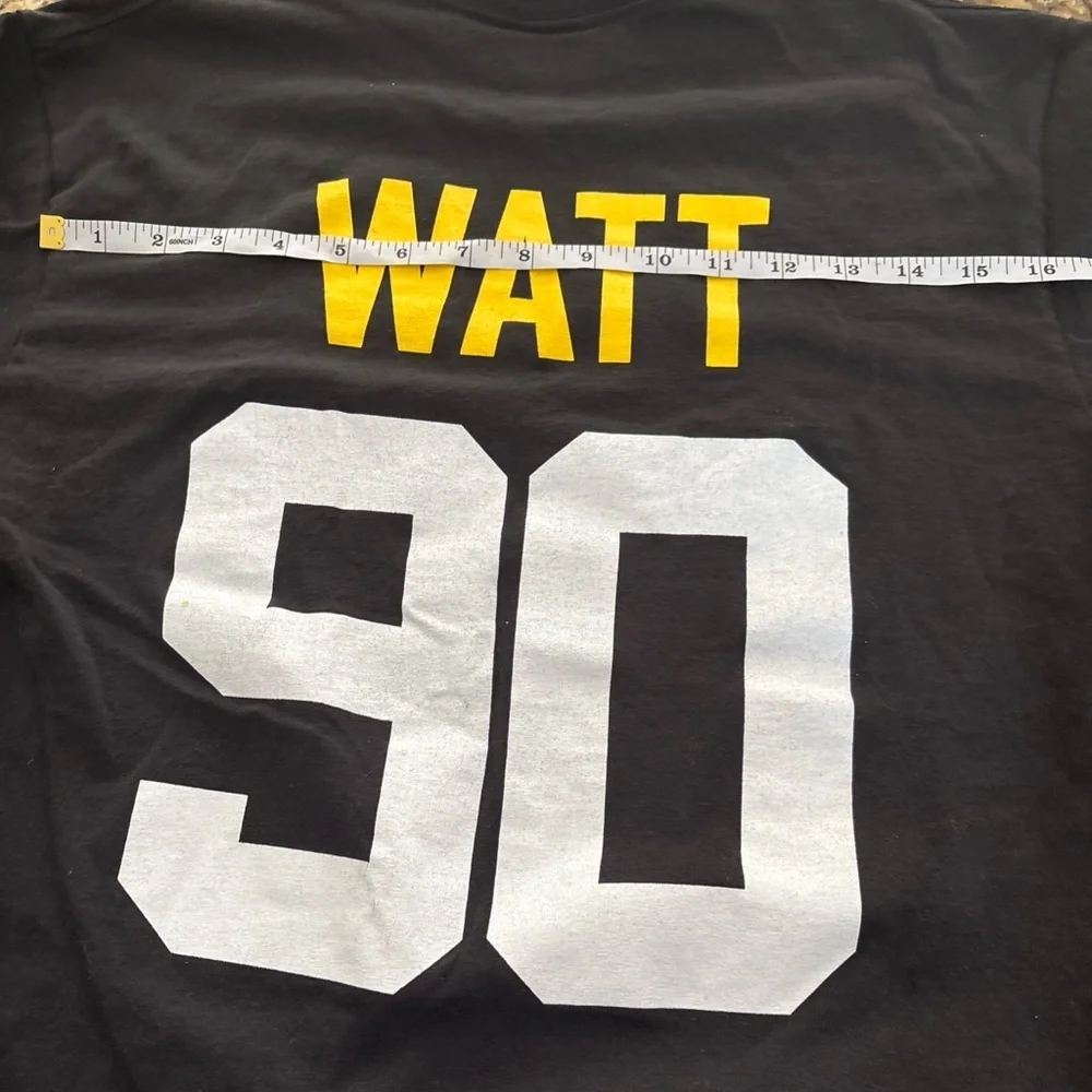 PITTSBURGH FOOTBALL WATT 90 BLACK TEE SHIRT SIZE LADIES MEDIUM - Picture 11 of 11